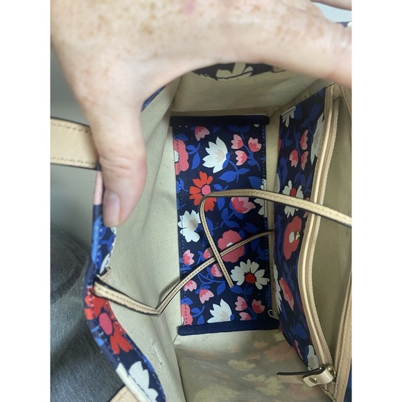 Kate Spade 25th Anniversary Sam Washington Square Small Floral Fabric Tote Purse - Picture 8 of 10